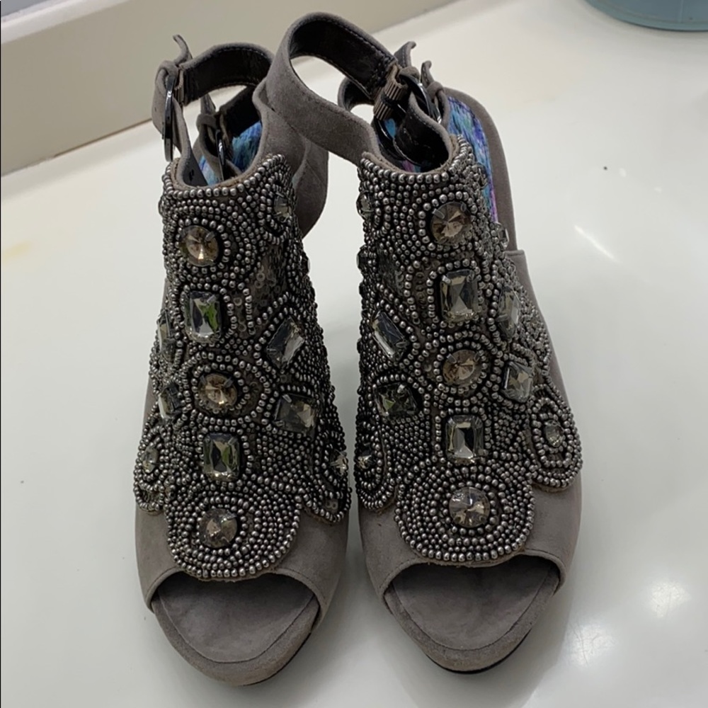 Sam Edelman intricately stoned leather shoes